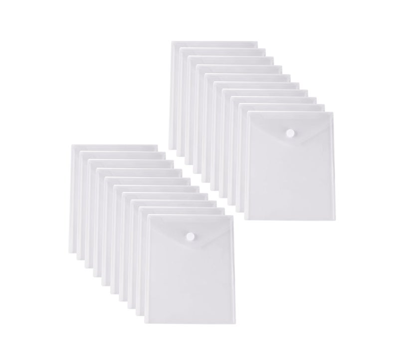 YESSART 8.5 x 11 Vertical Clear Letter Sized Plastic Envelopes Document File Storage Holder 20 Pack Hook Loop Closure - Image 1