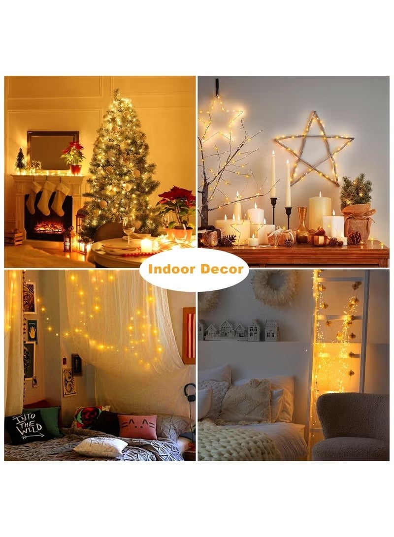 100 LEDs Waterproof Fairy Lights, 10 Meters Outdoor String Lights, Battery Operated 8 Modes Remote Control, for Brithday, Wedding, Party, Christmas, Bedroom, Home Decoration (Warm White) - Image 5