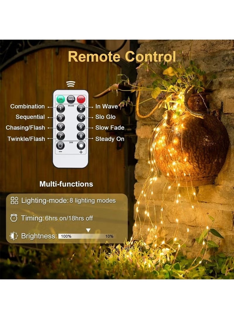 100 LEDs Waterproof Fairy Lights, 10 Meters Outdoor String Lights, Battery Operated 8 Modes Remote Control, for Brithday, Wedding, Party, Christmas, Bedroom, Home Decoration (Warm White) - Image 3