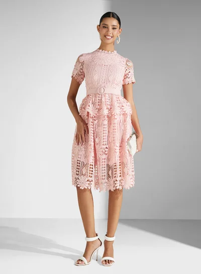 Ginger Boutique Lace Belted Dress