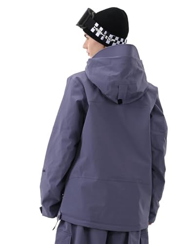 HIGH EXPERIENCE Ski Jacket Women with Recco 3L Snowboard Anorak Pullover Baggy Coat Hooded Insulated Hoodie Waterproof Warm US Alpha Medium Regular Regular Purple - Image 3