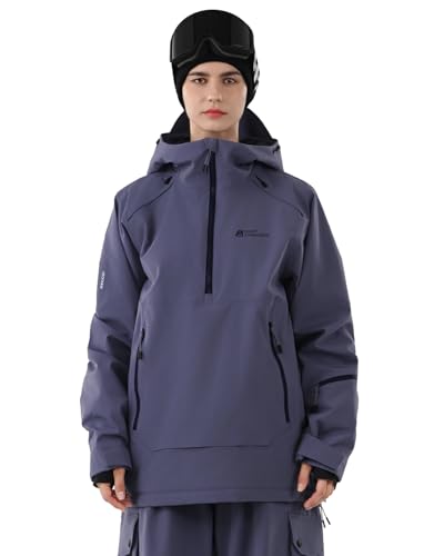 HIGH EXPERIENCE Ski Jacket Women with Recco 3L Snowboard Anorak Pullover Baggy Coat Hooded Insulated Hoodie Waterproof Warm US Alpha Medium Regular Regular Purple - Image 1