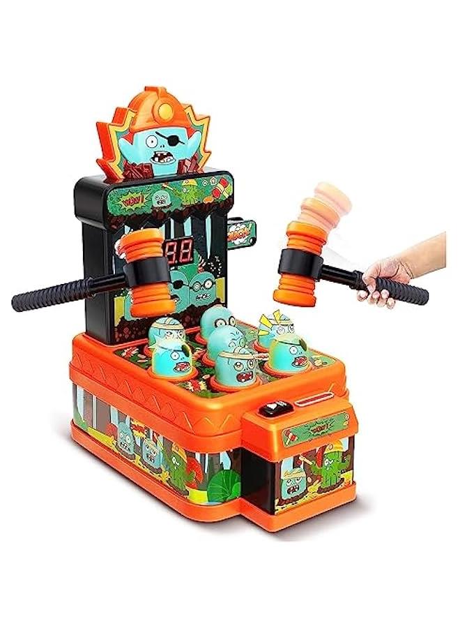 HOOKOR Mini Electronic Interactive Hammering & Pounding Toys,, Cartoon Zombie Style Fun  Toy - Image 1