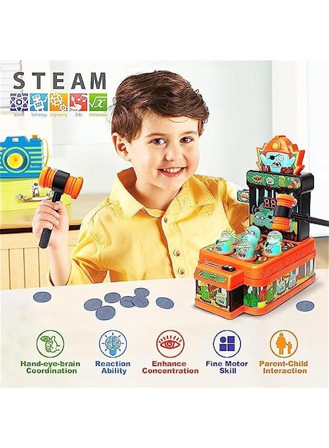 HOOKOR Mini Electronic Interactive Hammering & Pounding Toys,, Cartoon Zombie Style Fun  Toy - Image 3