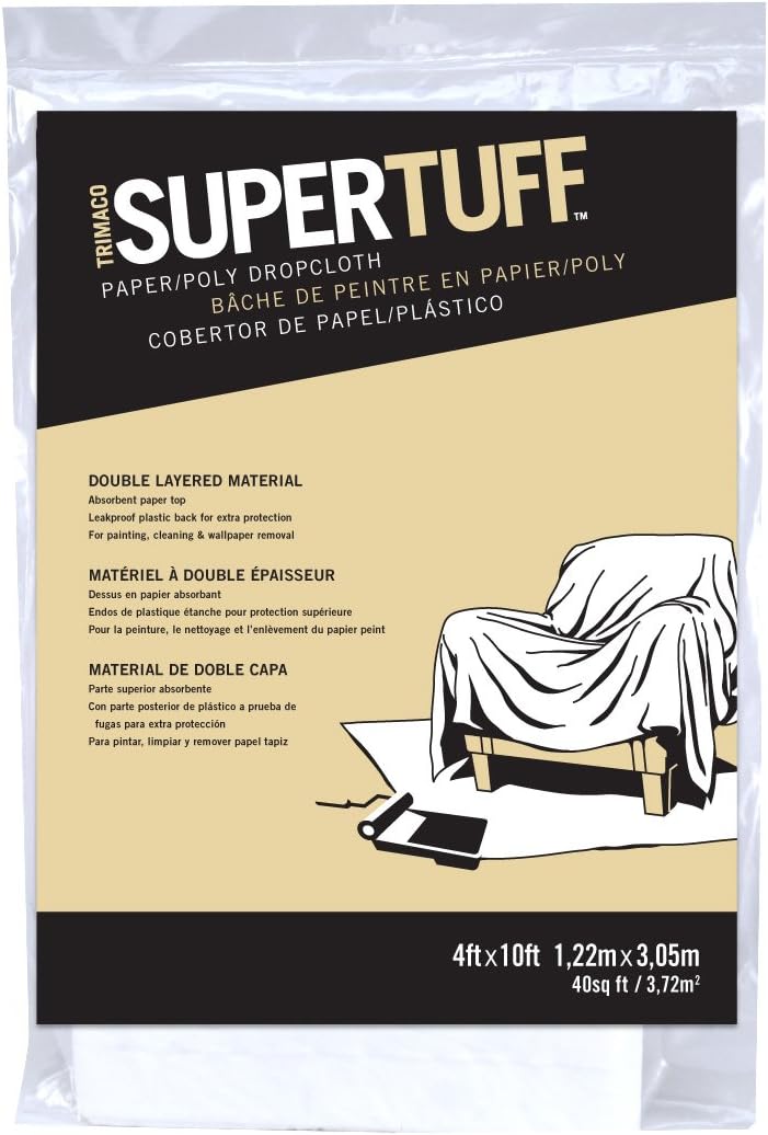 Trimaco SuperTuff PaperPoly Drop Cloth Runner 4feet x 10feet Whites - Image 2