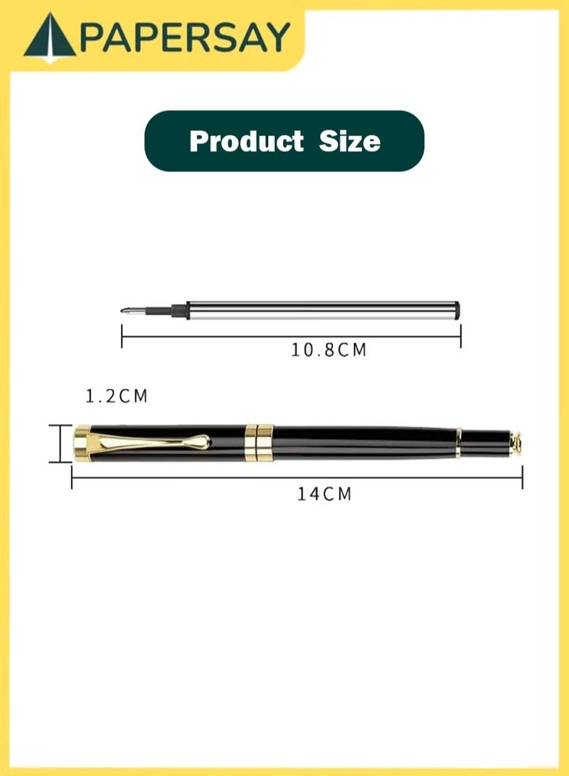  طائرة ورقية بيروس معدن مطلي بالذهب مع زخرفة من الكروم خط فاخر بعرض 0.5 مم عبوتان لإعادة الحبر الأسود للمديرين التنفيذيين المحترفين صندوق تقديم المكتب - Image 2