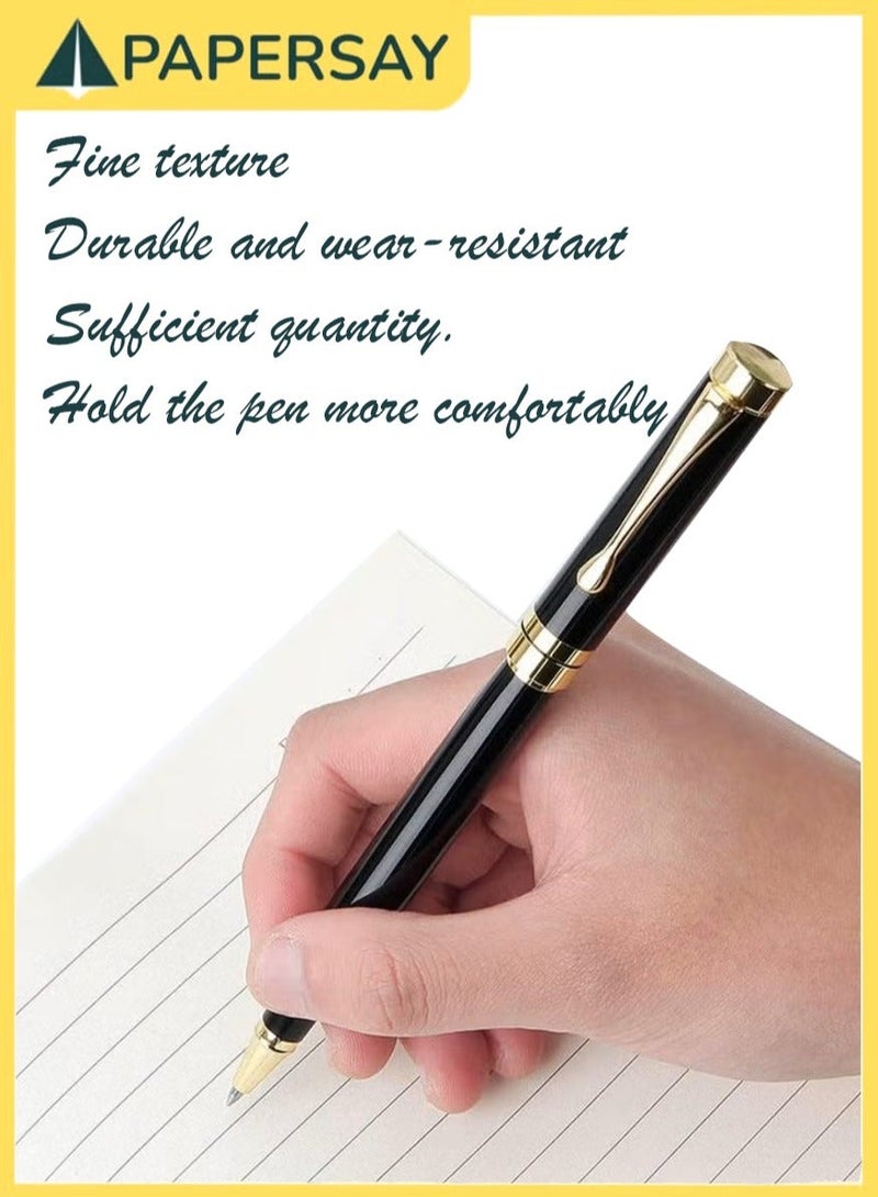  طائرة ورقية بيروس معدن مطلي بالذهب مع زخرفة من الكروم خط فاخر بعرض 0.5 مم عبوتان لإعادة الحبر الأسود للمديرين التنفيذيين المحترفين صندوق تقديم المكتب - Image 5