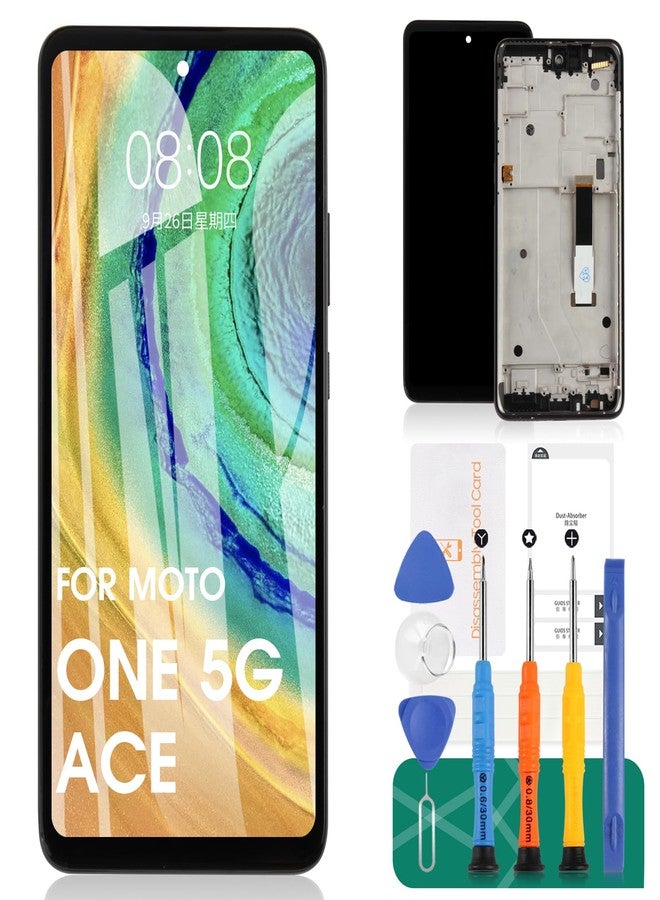 SRJTEK for Moto One 5G Ace Screen Replacement for Motorola ONE 5G UW Ace LCD for XT2113-2 LCD with Frame for Moto G 5G XT2113 LCD Digitizer Diaplay Touch Screen Assembly (Not for ONE 5G,ONE 5G UW) - Image 1