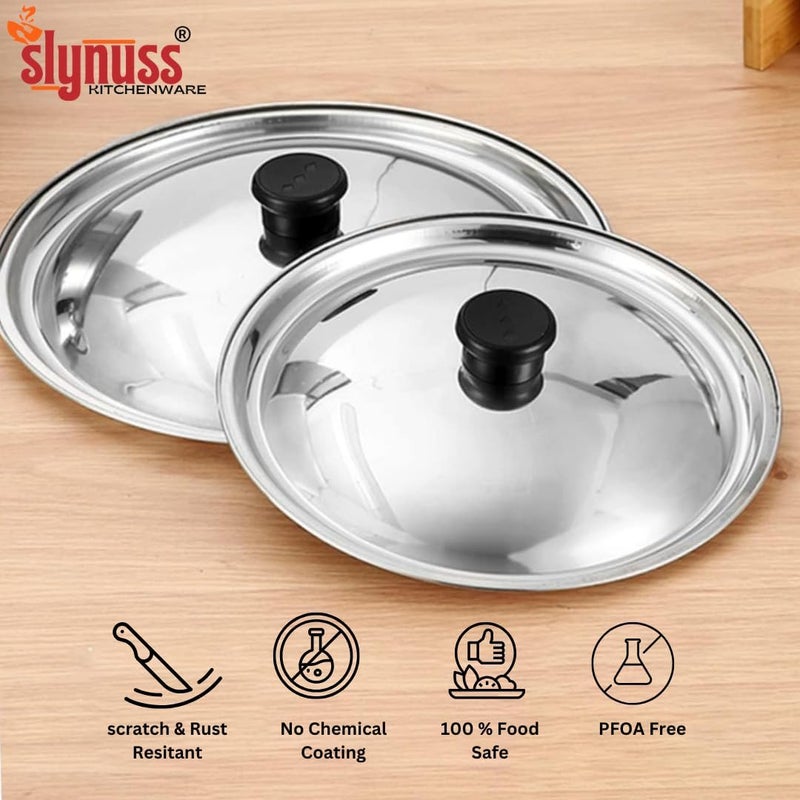 Slynuss سلينوس® | غطاء متعدد الاستخدامات من الفولاذ المقاوم للصدأ مزود بمقبض مقاوم للحرارة | القطر: 26.5 سنتيمتر | الحجم: 5 | يناسب أدوات المطبخ، المقلاة، القدور، وغيرها من أواني الطهي. - Image 2