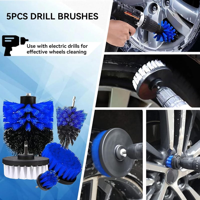 Vurlexat 22pcs Car Cleaning Kit with Microfibre Cloth and Drill Brushes - Image 3