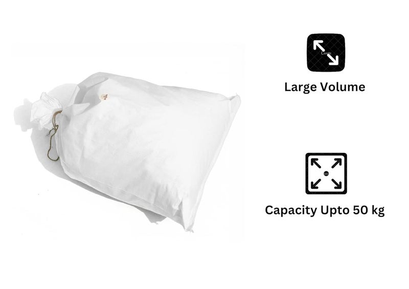 SECUREMENT Large HDPE White Storage Bags, 50 kg Capacity, Multipurpose Transport Bags (61 x 91 cm (24x36 Inches)) - Pack of 5 Bora bags - Image 3