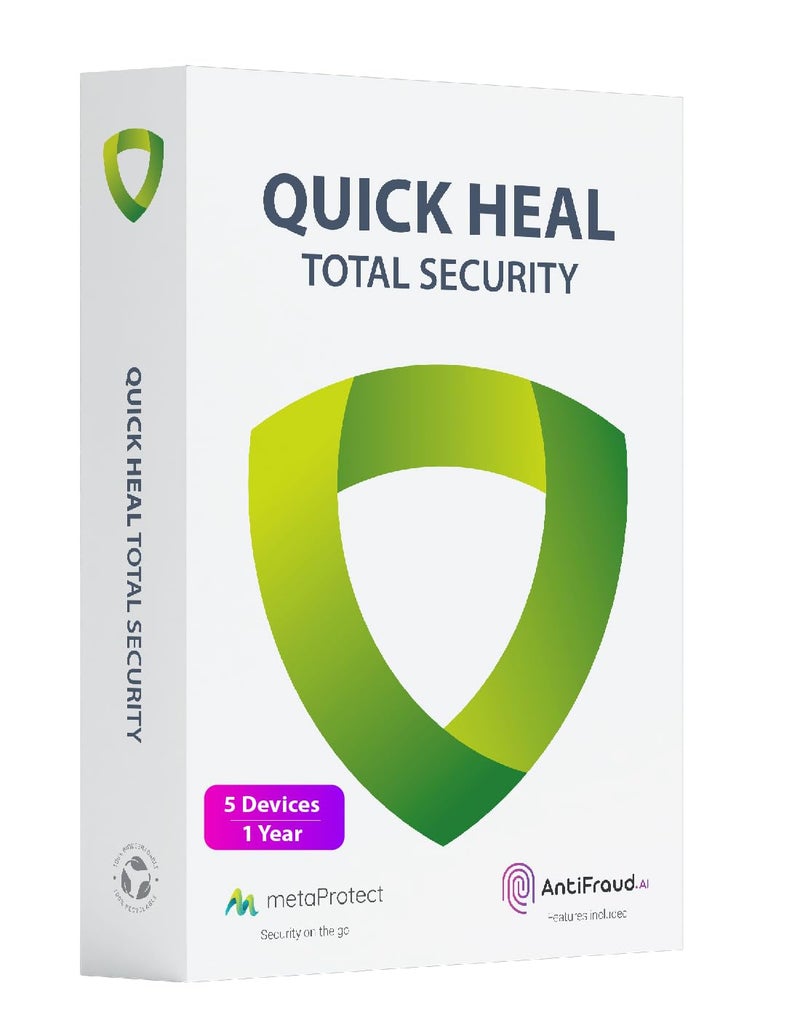 Quick Heal كويك هيل | أمان شامل أحدث إصدار | 5 مستخدمين | 1 سنة (صندوق مادي) - Image 1