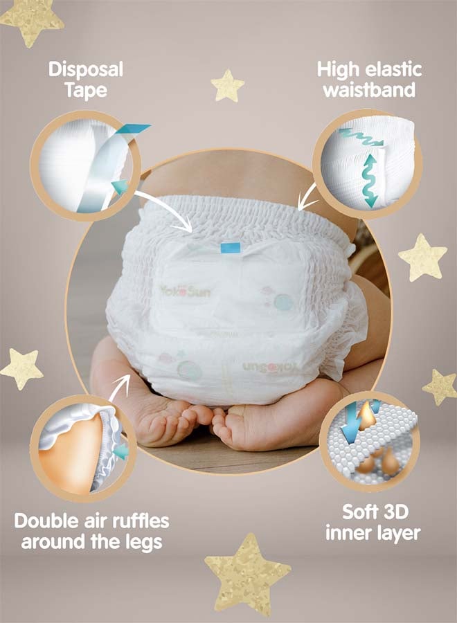YokoSun Premium Baby Diaper Pants, Size 4 / L (9-14 kg), 44 pcs â€“ Ultra-Soft, Hypoallergenic Nappies, Japanese Quality for Baby Skin Care, Leakproof with 12-Hour Dryness Protection - Image 5
