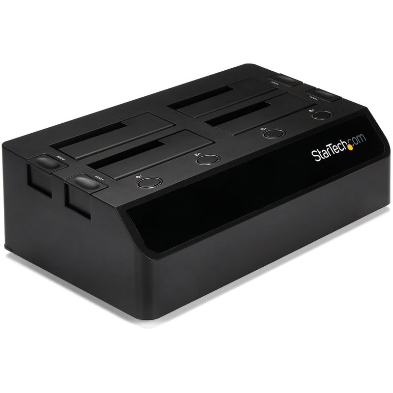 StarTech.com 4-Bay USB 3.0 To SATA Hard Drive Docking Station, USB Hard Drive Dock, External 2.5/3.5" SATA III SSD/HDD Docking Station, Hot-Swap Hard Drive Bay, Top-Loading (SDOCK4U33),Black - Image 1