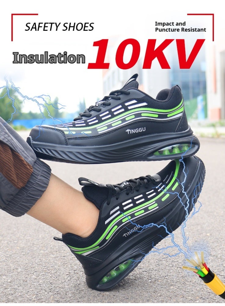 أحذية رجالية ذات أصابع فولاذية وخفيفة الوزن وآمنة ومريحة ومقاومة للثقب وأحذية عمل غير قابلة للتدمير وأحذية رياضية أنيقة. - Image 1