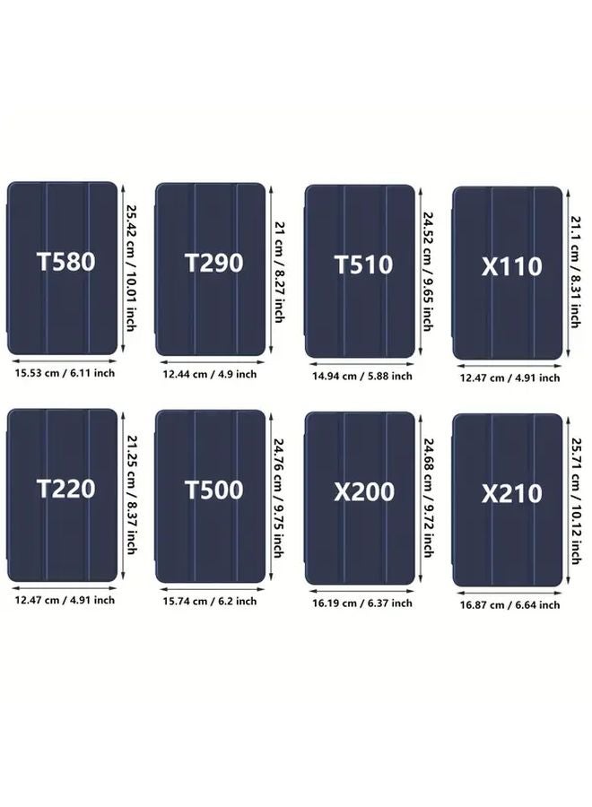 Navy Blue Triple Fold Smart Case For Samsung Galaxy Tab A A6 10 1 T580 T585 Protective Cover - Image 2