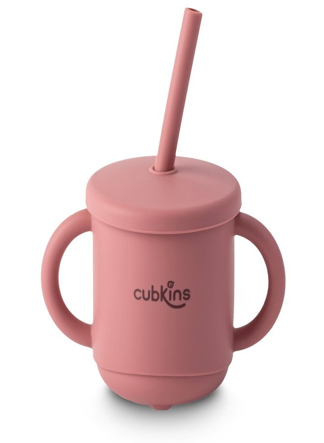CUBKINS Silicone Sippy Cup with Soft and Durable Straw Training Cup for Babies | Anti-Slip & Measuring Level Cup with Lid for Toddler and Kids - Image 1
