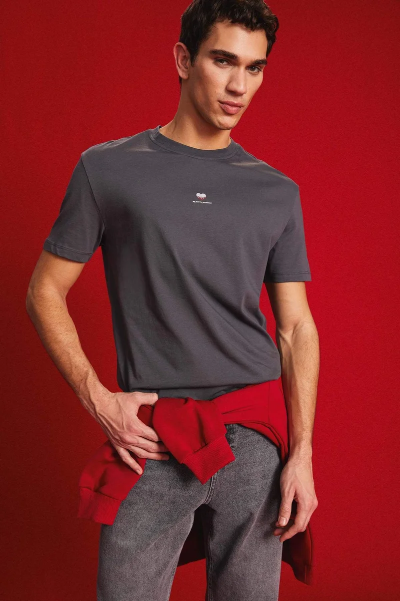 Defacto Regular Fit Crew Neck Printed Short Sleeve T-Shirt