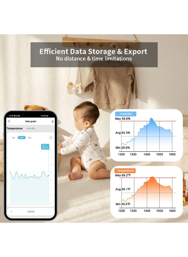 Smart Temperature and Humidity Sensor Effortlessly Stay Informed About Home or Office Environment with Unmatched Precision - Image 3