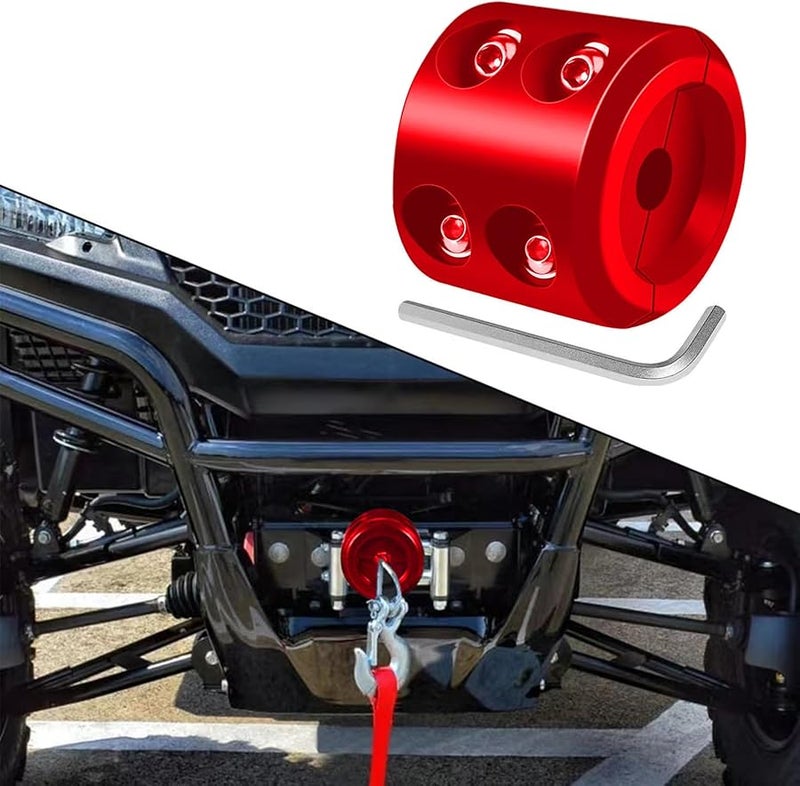 Red Winch Cable Stopper Rubber Protector Synthetic Rope Hook For ATV Car Modification - Image 4