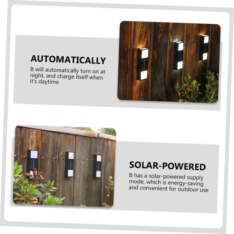 Solar Powered Outdoor Wall Light 6 LED Warm White Waterproof Garden Patio Fence Lighting - Image 4