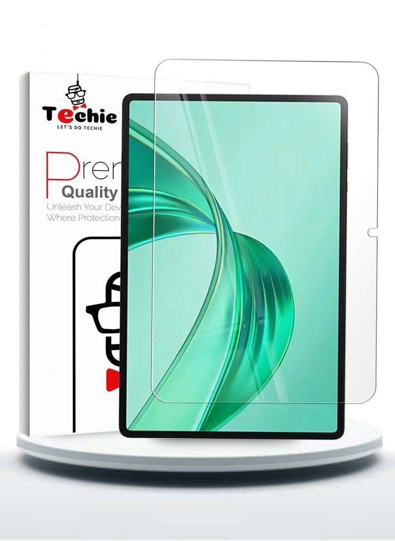 Techie HD Tempered Glass Screen Protector for Honor Pad X8a 11-inch 2024 - Anti Reflection Anti Bubbles 9H Hardness 0.33 mm Rounded Edges Easy Installation  - Image 1