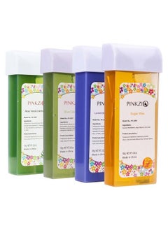PINKZIO Depilatory Wax Roller Hair Removal 4 Packs Pinkzio Hair Removal Wax Cartridge Roll On Wax Refill 3.52 Ounce(Aloeolivesugarlavender)  - Image 2