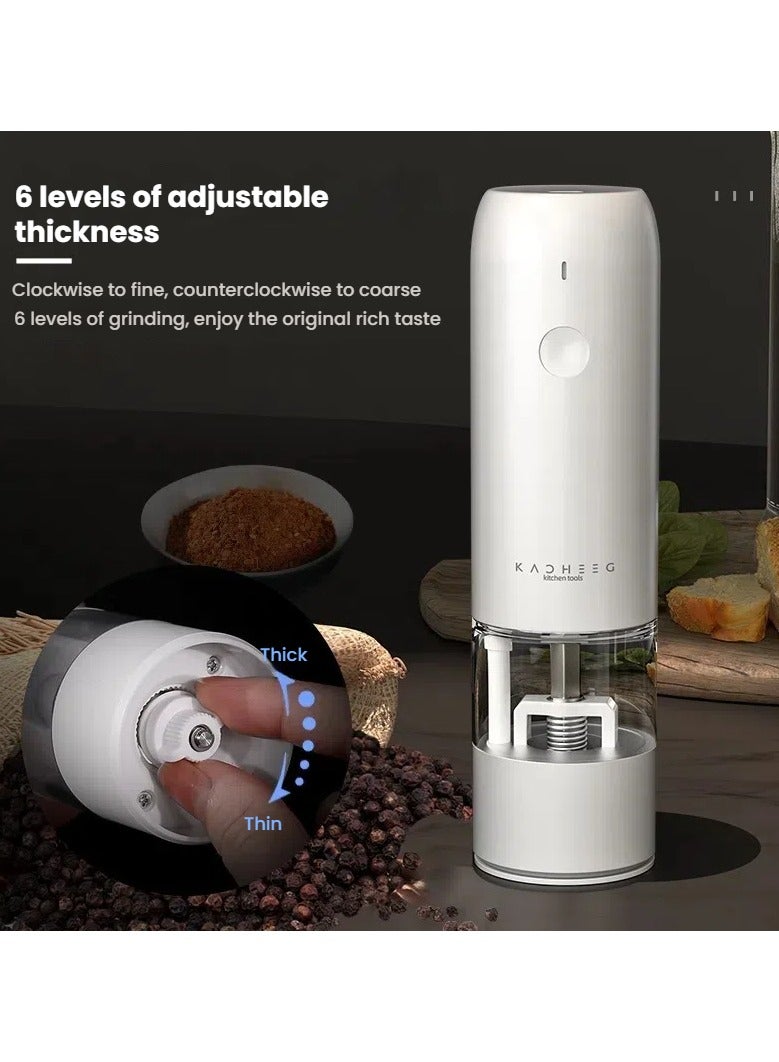 عام المطحن الكهربائي للفلفل الأسود من خلاله يمكن طحن الفلفل والملح والملح البحري في المنزل. بوتل الفلفل هذه مزودة ببدء تشغيل بالجاذبية، وهي أداة رائعة للتجفيف. - Image 3