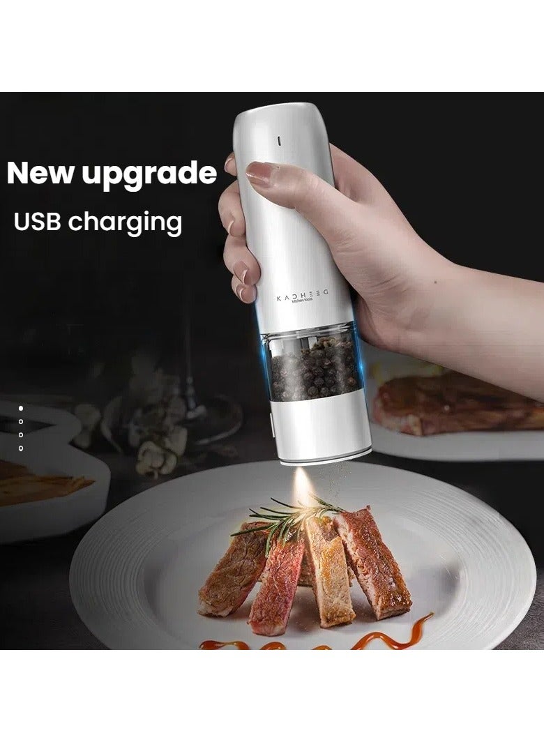 عام المطحن الكهربائي للفلفل الأسود من خلاله يمكن طحن الفلفل والملح والملح البحري في المنزل. بوتل الفلفل هذه مزودة ببدء تشغيل بالجاذبية، وهي أداة رائعة للتجفيف. - Image 1