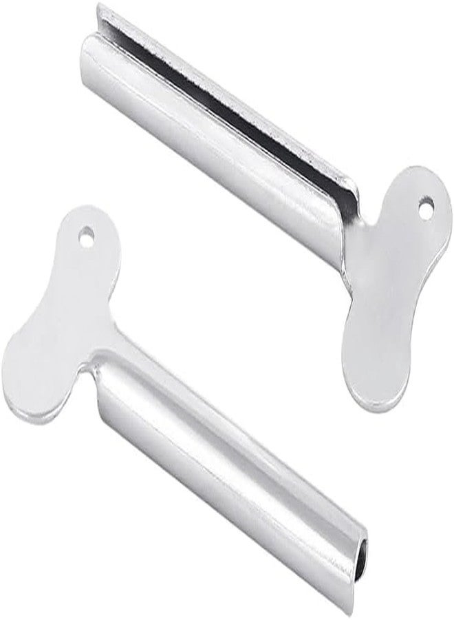 Tnyvm 2 Pcs Silver Metal Tube Squeezer Keys, Toothpaste and Hair Dye Roller Dispenser Tool, Daily Living Tube Squeezing Aids, Tube Squeezers - Image 1