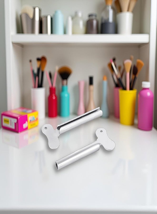 Tnyvm 2 Pcs Silver Metal Tube Squeezer Keys, Toothpaste and Hair Dye Roller Dispenser Tool, Daily Living Tube Squeezing Aids, Tube Squeezers - Image 3