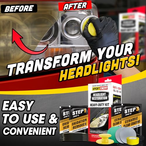 XPERTCHEMY Headlight Restoration Kit-Headlight Cleaner Removing The Heavy-Duty Yellowing, Clouding and Stains, Even Buffs Out Unsightly Hairline Scratches,No Power Tools Needed - Image 3