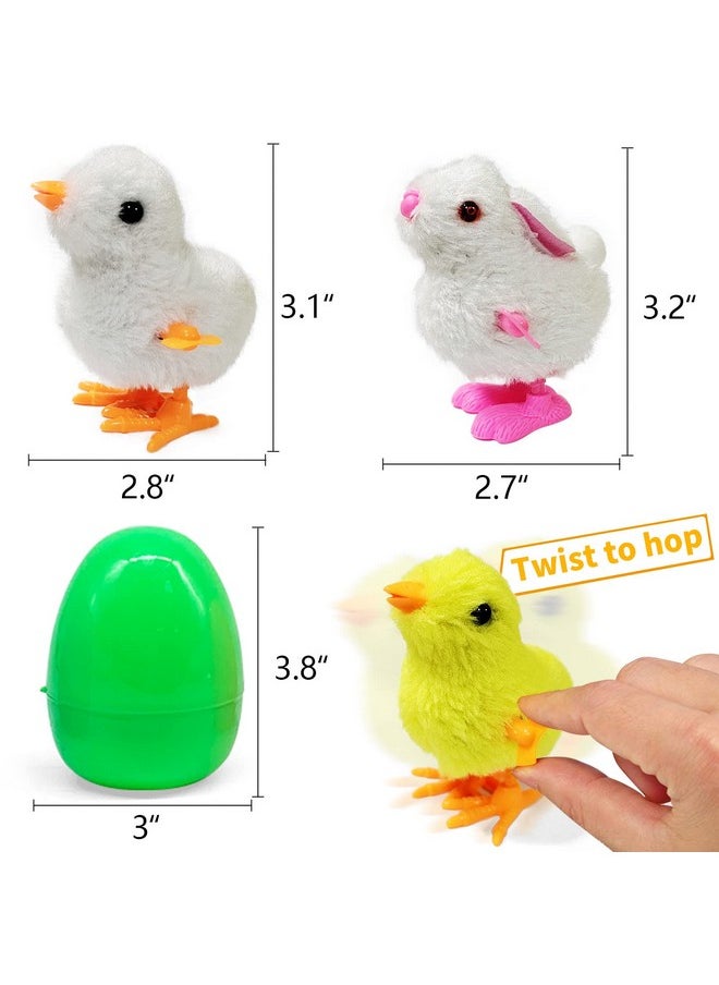 Omgouue 12 Pcs Easter Eggs Filled with Wind-Up Chicks and Bunnies 4" Large Surprise Eggs for Easter Eggs Hunt Easter Basket Stuffers Easter Gift for Kids  - Image 4