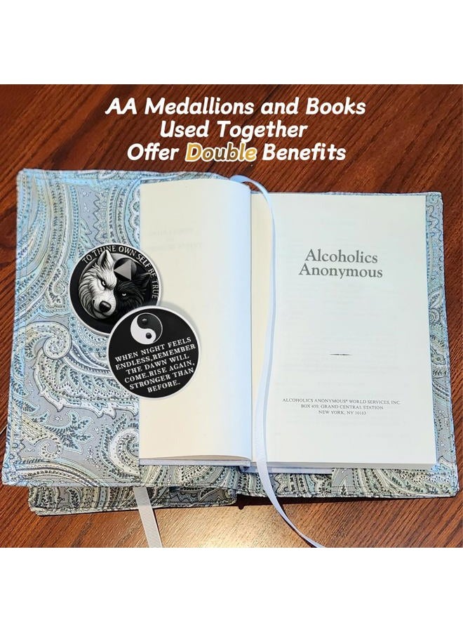 IELCJJ Yin Yang Balance Sobriety Coin - to Thine Own Self Be True Wolf AA Coins - Addiction Recovery AA Chips and Medallions - Celebrate 1-65 Sober Living Clean Alcoholics Anonymous Gifts for Men Women - Image 5
