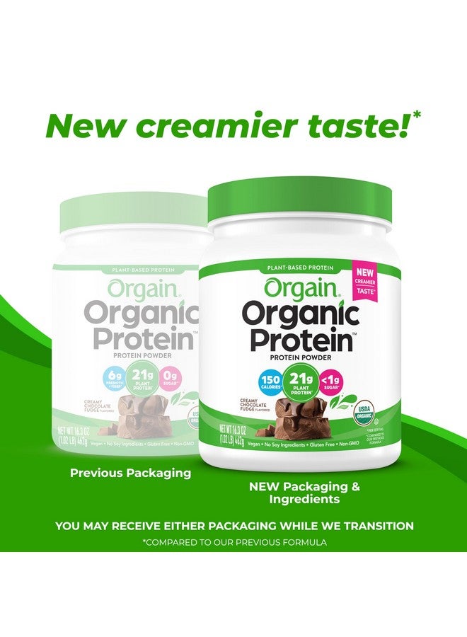 أورجين مسحوق بروتين نباتي عضوي من أورجين، بنكهة فادج الشوكولاتة الكريمية - 21 غ بروتين نباتي، 7 غ ألياف بريبايوتيك، منخفض الكربوهيدرات الصافية، خالٍ من اللاكتوز، بدون إضافة سكر، غير معدل وراثيًا، للمشروبات المخفوقة والعصائر، 1.02 رطل - Image 3