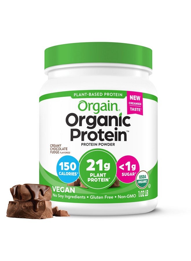 أورجين مسحوق بروتين نباتي عضوي من أورجين، بنكهة فادج الشوكولاتة الكريمية - 21 غ بروتين نباتي، 7 غ ألياف بريبايوتيك، منخفض الكربوهيدرات الصافية، خالٍ من اللاكتوز، بدون إضافة سكر، غير معدل وراثيًا، للمشروبات المخفوقة والعصائر، 1.02 رطل - Image 1