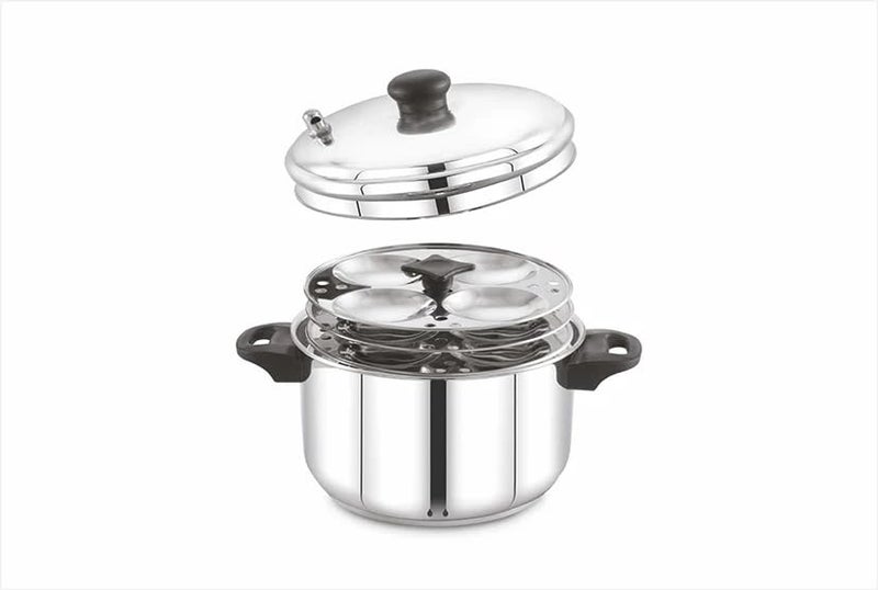 Praylady 3-Ply Stainless Steel Idli Cooker with 4 Plates | 16 Idlis | Induction Base & Sandwich Bottom | Stay Cool Handles | Even Heating | Fluffy Idlis Every Time - Image 4