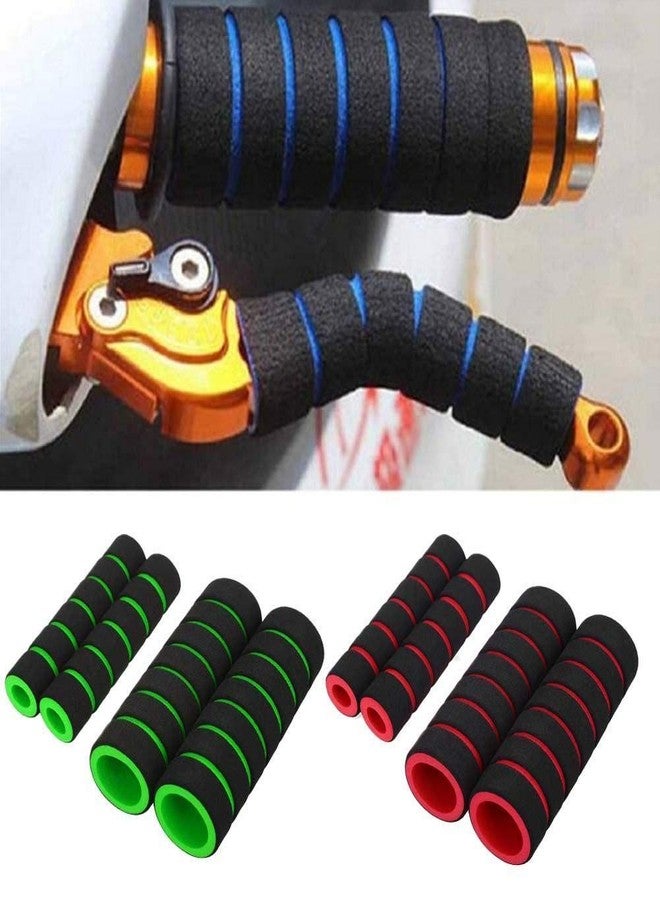 SPEDY 2 Pair Motorcycle Bicycle Handlebar Grip + Brake Clutch Lever Soft Sponge Cover Red Cabinz168 - Image 1