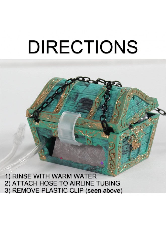 Penn Plax Penn-Plax Aquarium Decoration with Moving Treasure Chest, Floating Diver, and Bubble Action 4 Inches High - Image 2