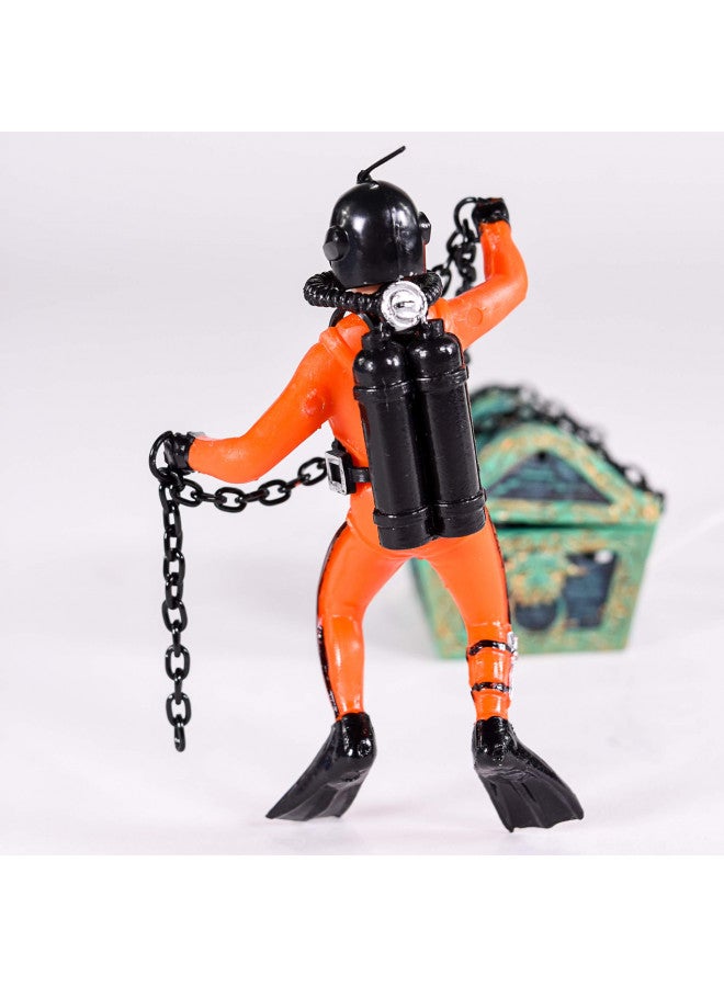 Penn Plax Penn-Plax Aquarium Decoration with Moving Treasure Chest, Floating Diver, and Bubble Action 4 Inches High - Image 4