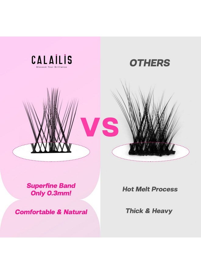 Calailis Individual Lashes, Diy Eyelash Extensions, Super Thin Gluebased Band, Natural Look Reusable, 11/13/15/15 Mm,Lasting For 48 Hours Individual Diy Eyelashes(02Lr) - Image 2