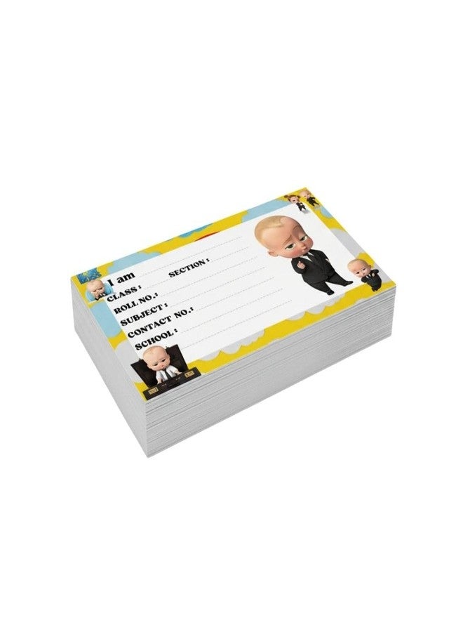 AanyaCentric 36 Pieces Cartoon Printed Name Slip for Kids | 4 x 2 inch | Self Fill in Sticky School Labels for Book Register Copy - Image 4