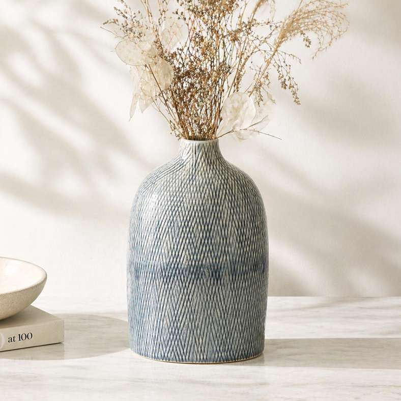 Pan Home Yuto Stoneware Ombre Vase 15x8.5x21.5cm - Grey - 112AIC9905013 - Image 1