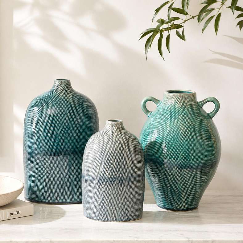 Pan Home Yuto Stoneware Ombre Vase 15x8.5x21.5cm - Grey - 112AIC9905013 - Image 3