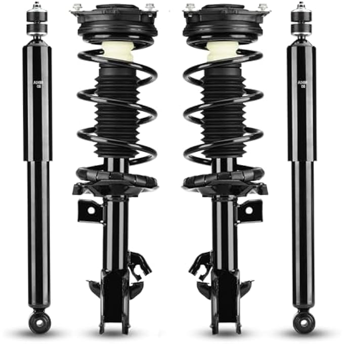 ILONPA مجموعة ممتصات الصدمات الأمامية والخلفية الكاملة، زنبركات لولبية، لسيارة نيسان فيرسا موديلات 2007-2012، 172351، 172352، 343465 - Image 1