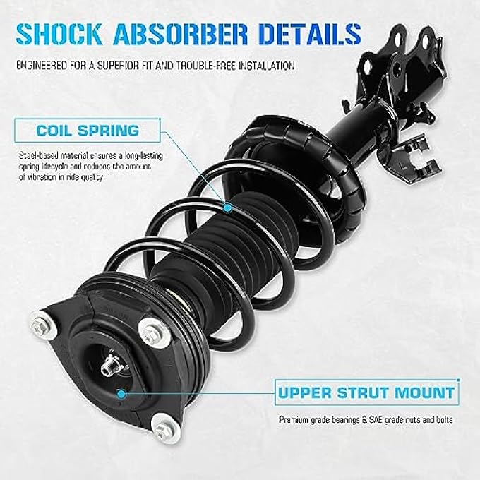 ILONPA مجموعة ممتصات الصدمات الأمامية والخلفية الكاملة، زنبركات لولبية، لسيارة نيسان فيرسا موديلات 2007-2012، 172351، 172352، 343465 - Image 4