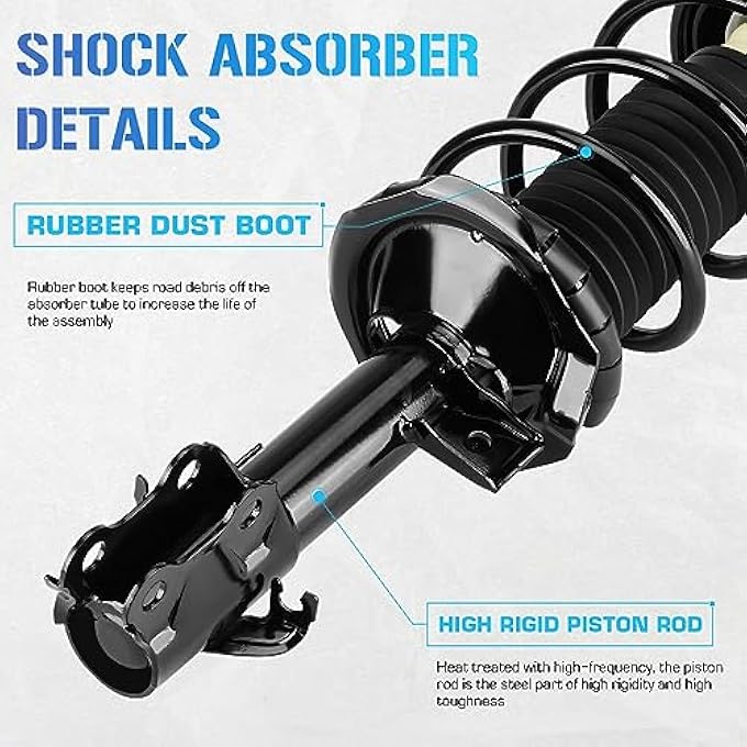 ILONPA مجموعة ممتصات الصدمات الأمامية والخلفية الكاملة، زنبركات لولبية، لسيارة نيسان فيرسا موديلات 2007-2012، 172351، 172352، 343465 - Image 5