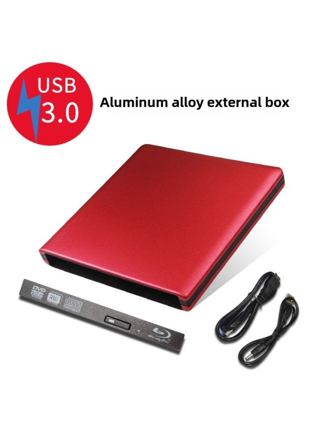Generic USB3.0 External Optical Drive Box Can Hold DVD Blue Light Drive Wear-resistant Aluminum Alloy SATA Optical Drive External Box-Color:Rose Powder  - Image 1