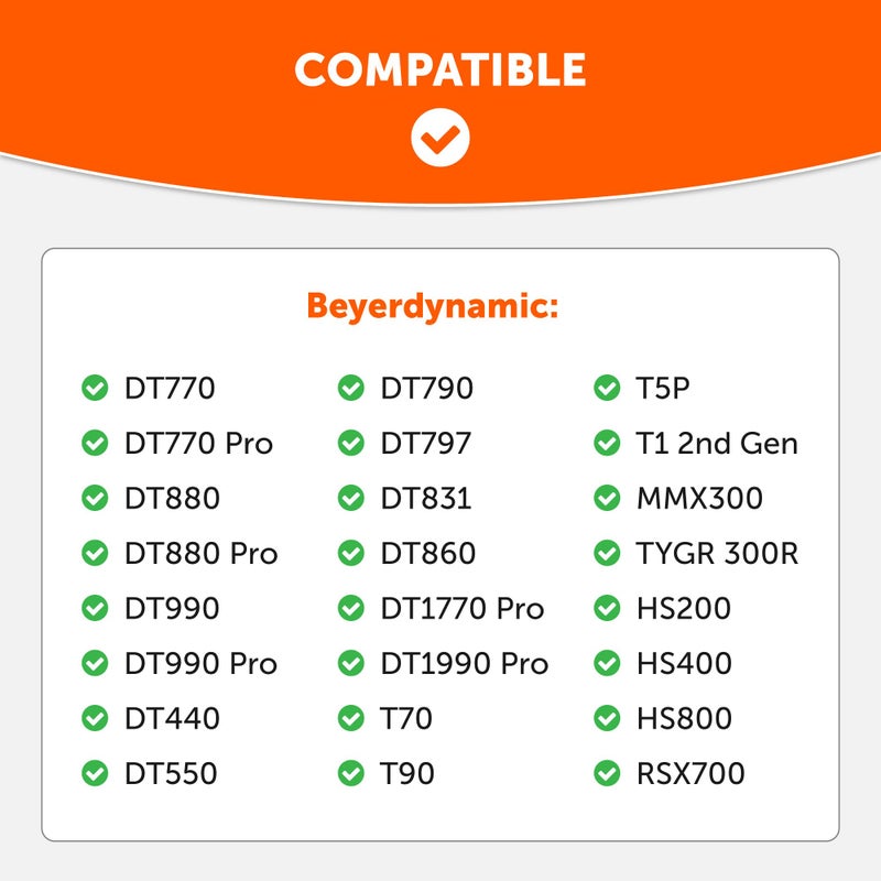 WC Freeze DT770 - Cooling Gel Ear Pads for Beyerdynamic DT770, DT990, DT880, MMX300, DT1770, DT1990 Headphones | Sport Fabric Exterior, Noise Isolation, Enhanced Foam, Cooler for Longer | Black - Image 2