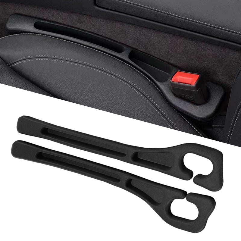 Tesdluy Car Seat Gap Filler Set of 2, Multifunctional Seat Side Gap Seam Filler Organizer with Phone Holder, Universal Fit Fill The Gap Between Seat & Console for Car, SUV, Truck - Image 1